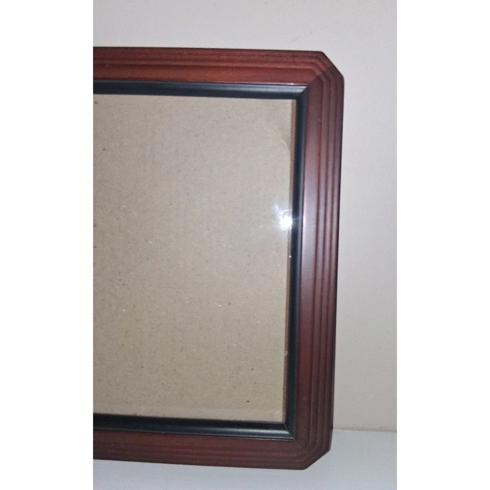 Vintage Wood Picture Frame 12x10 Wall Hanging Glass No Stand
